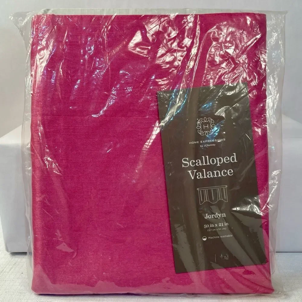 Fuchsia Scalloped Valance